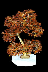 Drzewko Szczęścia z bursztynem - 32cm 