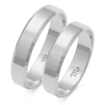 Złote Obrączki Ślubne 5,5mm białe złoto pr.585, rodowane