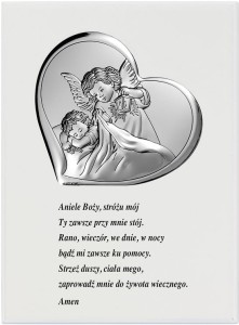 Obrazek Srebrny Valenti - Białe drewno, "Aniele Boży"