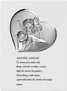 Obrazek Srebrny Valenti - Białe drewno, "Aniele Boży"